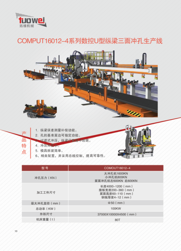 山東拓維機(jī)械制造有限公司，汽車大梁沖，汽車小梁沖，鋼模板沖孔，鋼模板加工設(shè)備，汽車橫梁沖，數(shù)控平板沖孔機(jī)，中厚板數(shù)控沖床，數(shù)控沖鉆復(fù)合機(jī)，汽車縱梁沖，縱梁自動化生產(chǎn)線，中厚板沖割復(fù)合機(jī)，平地機(jī)刀片沖鉆生產(chǎn)線